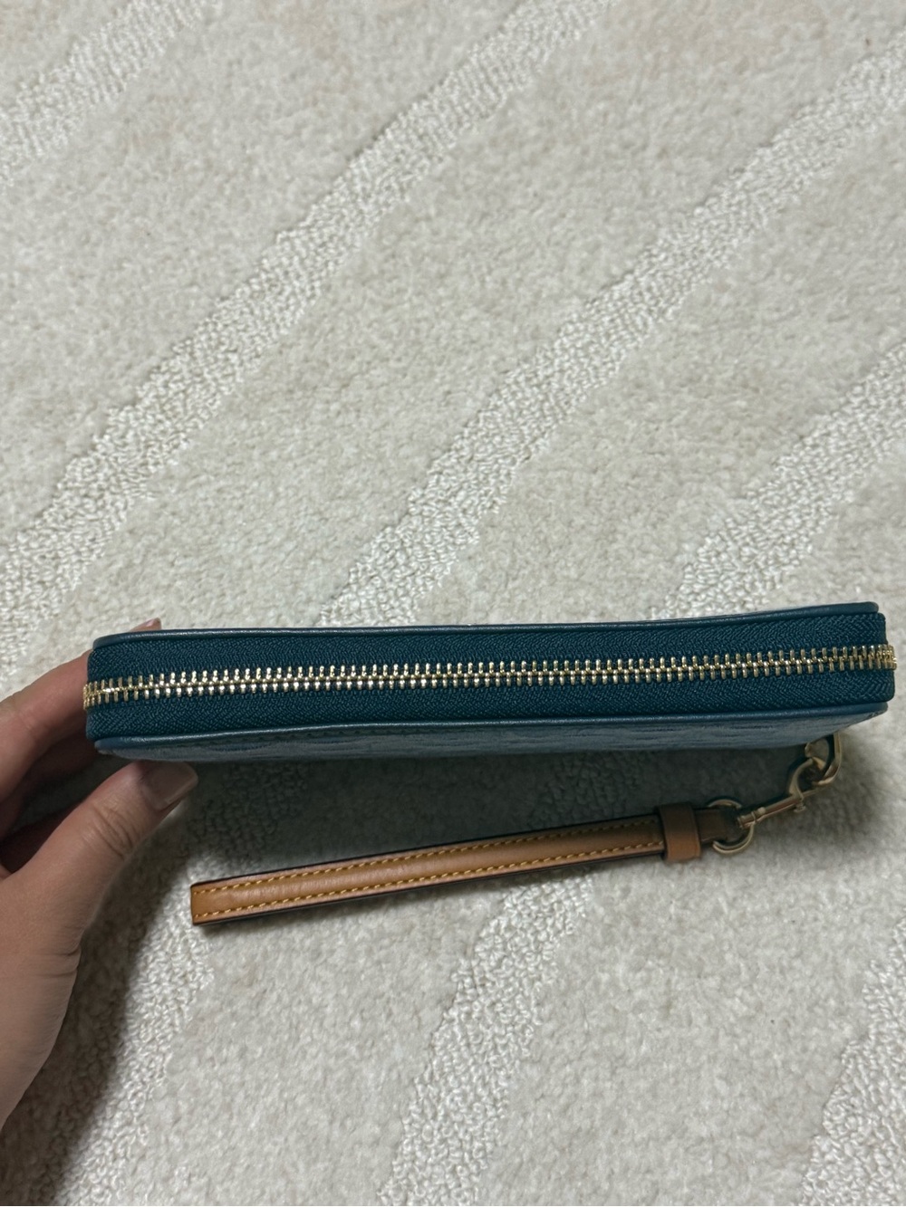 Coach Blue Signature Denim Wristlet - Picture 4 of 11